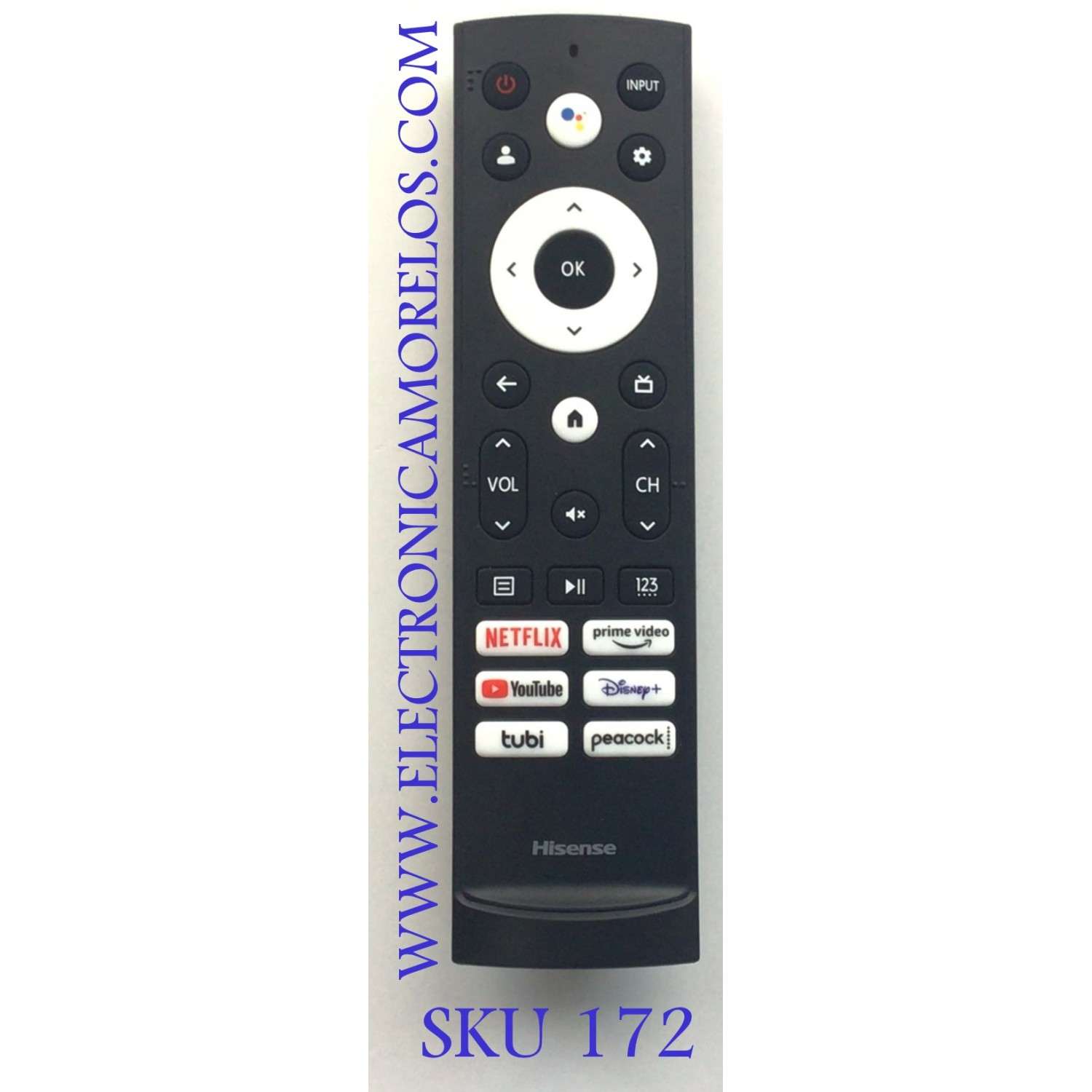 CONTROL REMOTO ORIGINAL NUEVO CON COMANDO  PARA  TV HISENSE / NUMERO DE PARTE ERF3M90H / 2AVIGBR0002 / FH220526002988R8 / MODELOS 65U7G / 55U8G / 75U9DG / 75U7G 